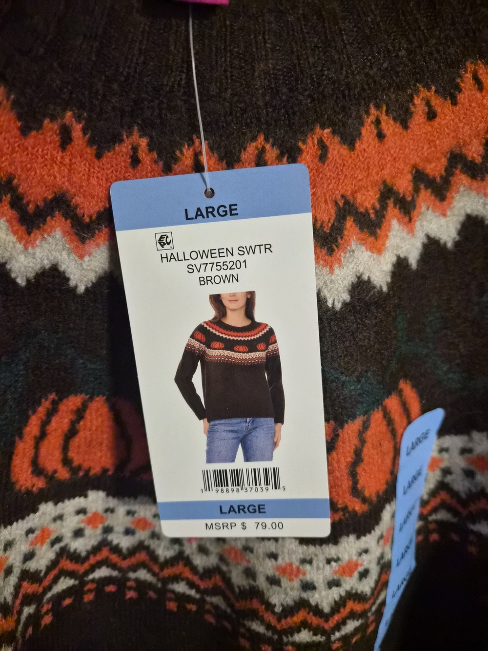 Vince Camuto Pumpkin Halloween Sweater - Picture 2 of 2